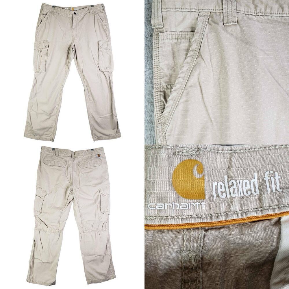 Carhartt Pants Men’s Size 38x30 Canvas Relaxed Fit Cotton Force Beige